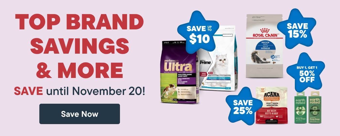 Top Brand Savings and More. Save until November 20