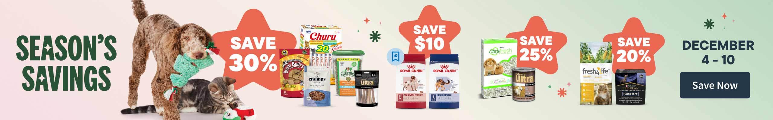 Season's Savings. December 4-10. Save Now