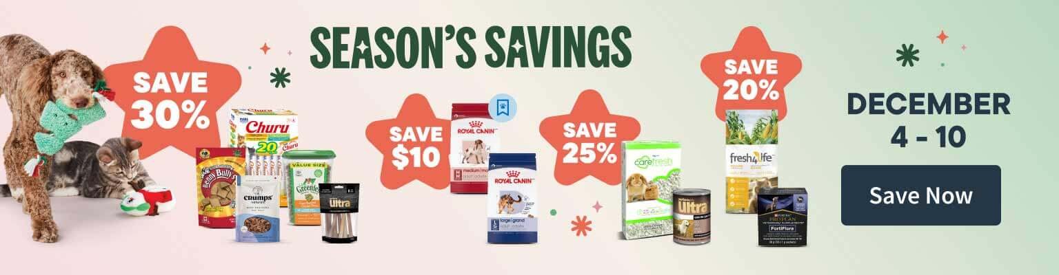 Season's Savings. December 4-10. Save Now